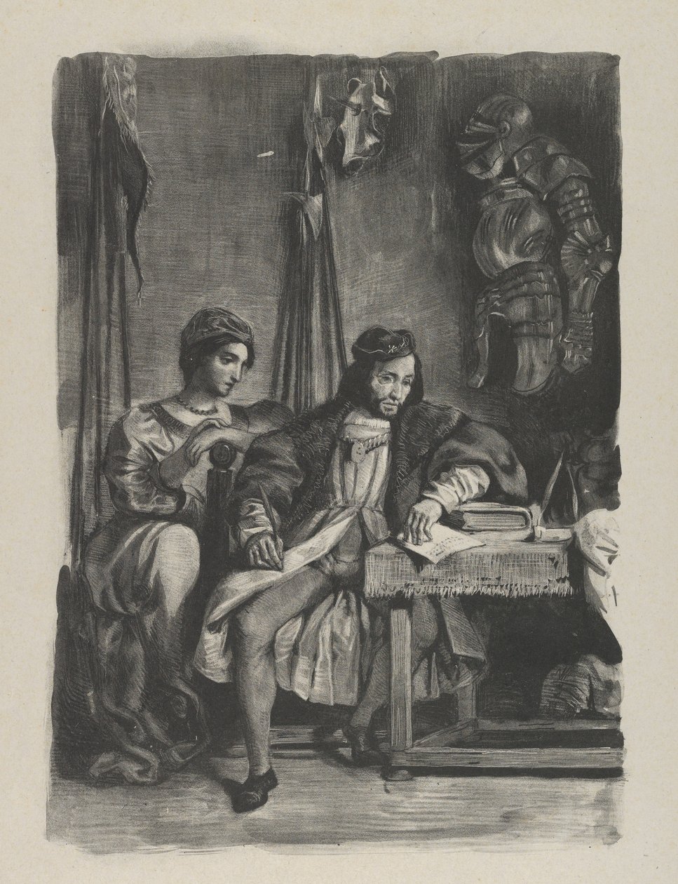 Goetz von Berlichingen写他的回忆录，1836-43。, 1836-43。 作者 尤金·德拉克洛瓦