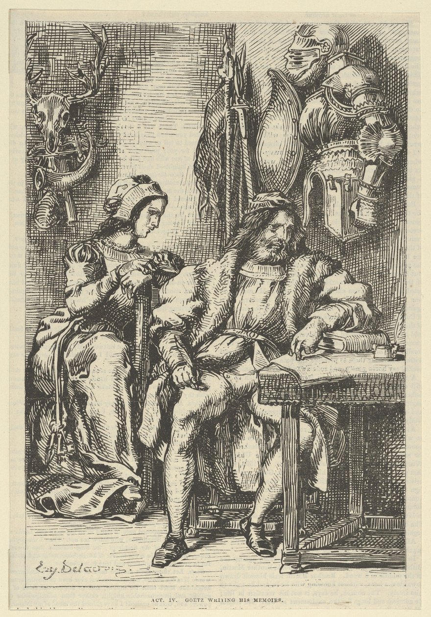 Goetz von Berlichingen写他的回忆录，1845年后。，1845年后。 作者 尤金·德拉克洛瓦