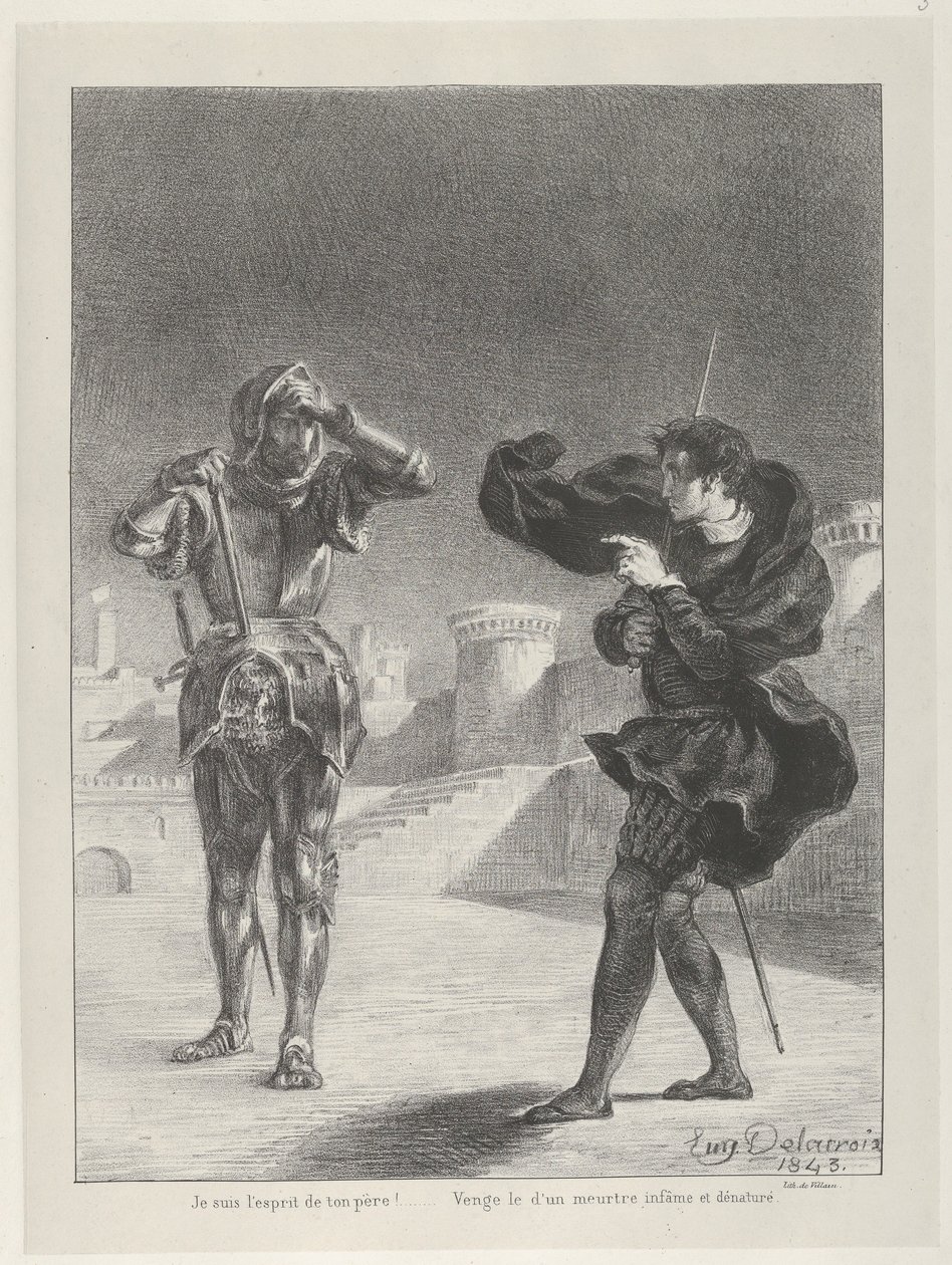 阳台上的幽灵》，1843年。 作者 尤金·德拉克洛瓦