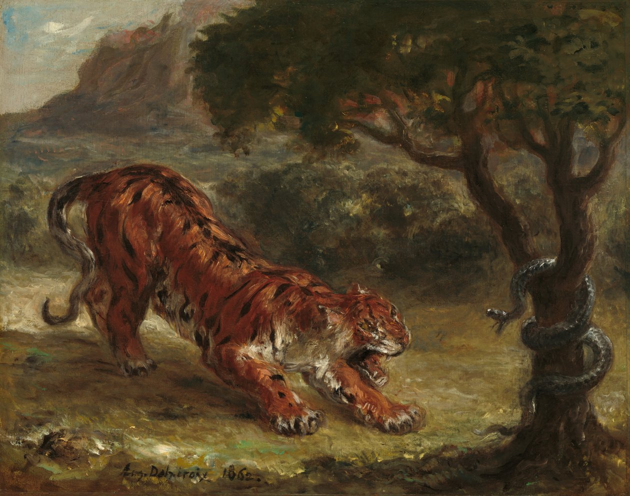 虎与蛇》，1862年。 作者 尤金·德拉克洛瓦