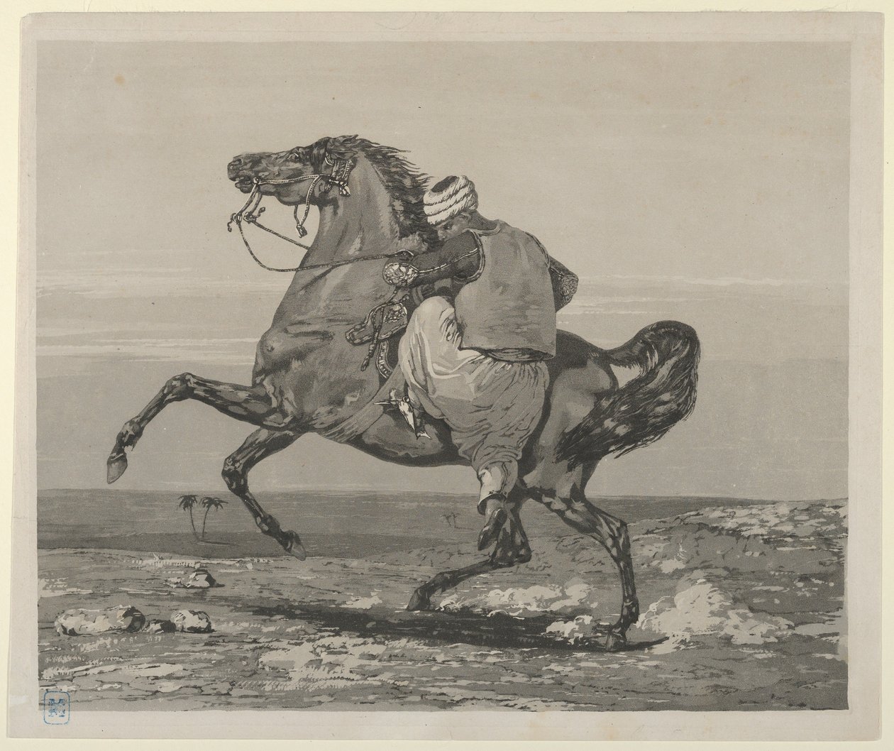 土耳其人骑着他的马，1824., 1824. 作者 尤金·德拉克洛瓦