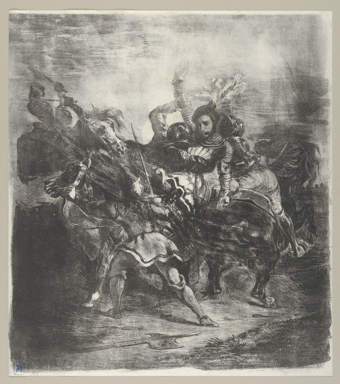 Weislingen被Goetz的人攻击，1836-43。, 1836-43。 作者 尤金·德拉克洛瓦