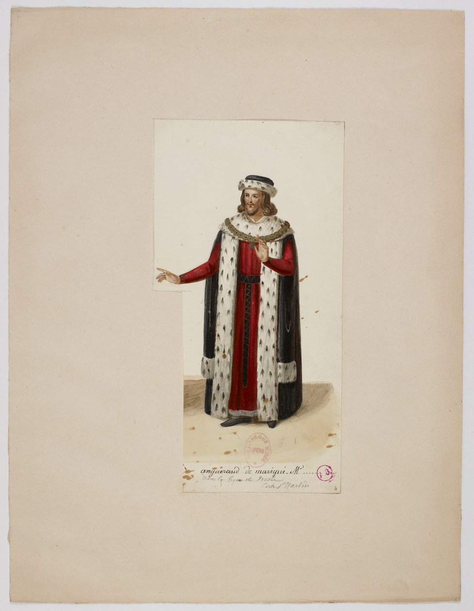 恩古埃兰-德-马里尼的服饰（拉图尔-德-内斯勒，1832 年） 作者 欧仁·法格