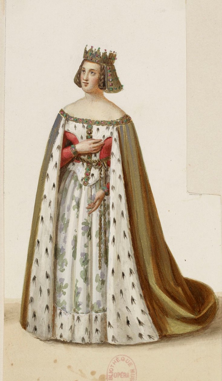 乔治夫人饰演玛格丽特-德-勃艮第的服装（La Tour de Nesle，1832 年）2（已裁剪） 作者 欧仁·法格