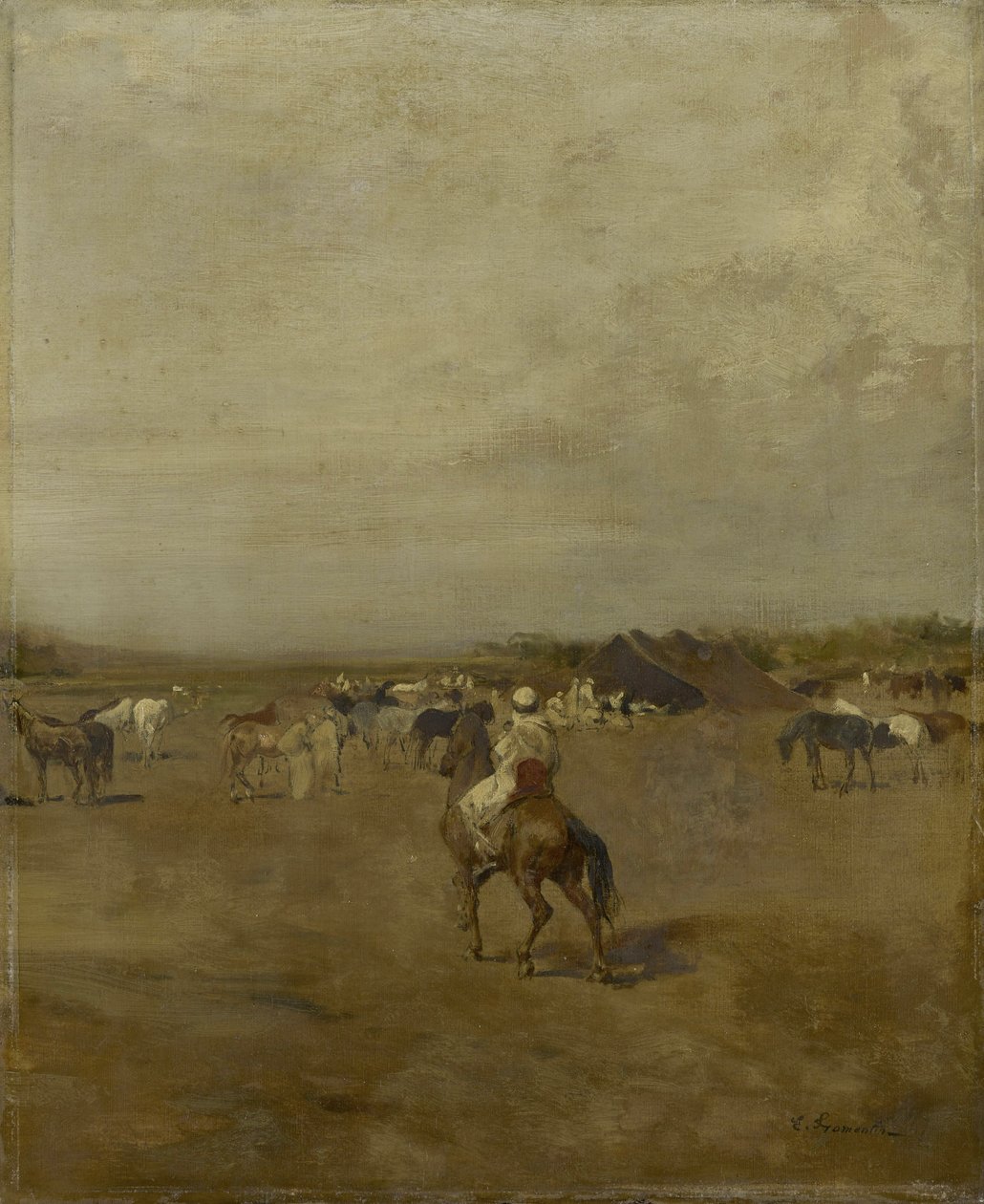 阿拉伯营地，c.1847 作者 欧仁·弗罗门汀（EugèneFromentin）