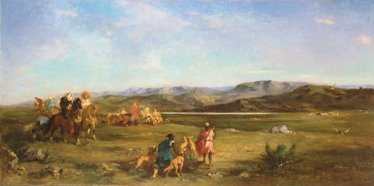 Gazelle Hunt，1856年在Chott el-Hodna 作者 欧仁·弗罗门汀（EugèneFromentin）