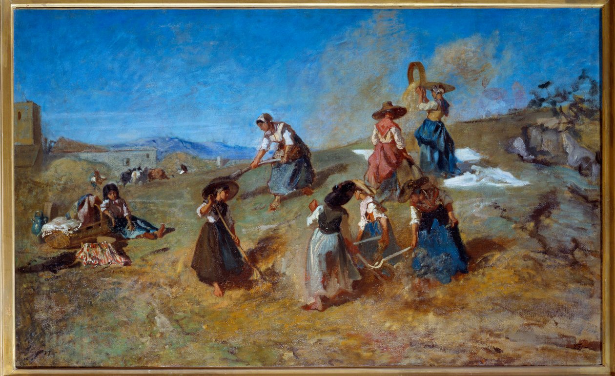Harvest Painting by Eugene Fromentin (1820-1876) 1875 Sun. 0,78x1,2 m Rouen, Musee des Beaux Arts 作者 欧仁·弗罗门汀（EugèneFromentin）