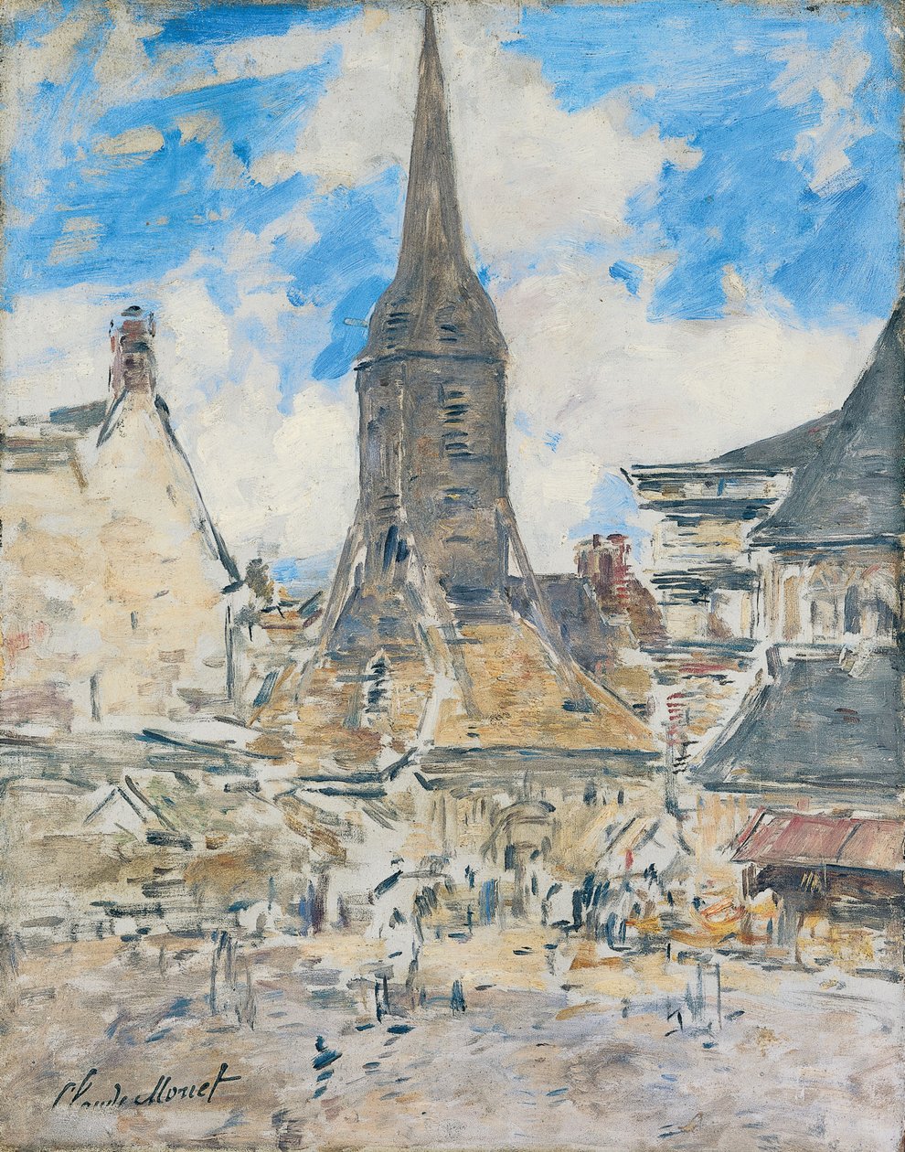科塔瓦语："Biot ke Sainte-Catherine uja koe Honfleur (trutca ke Boudin)"。
法语：Le Clocher de Sainte-Catherine, Honfleur 作者 尤金·路易斯·布丁
