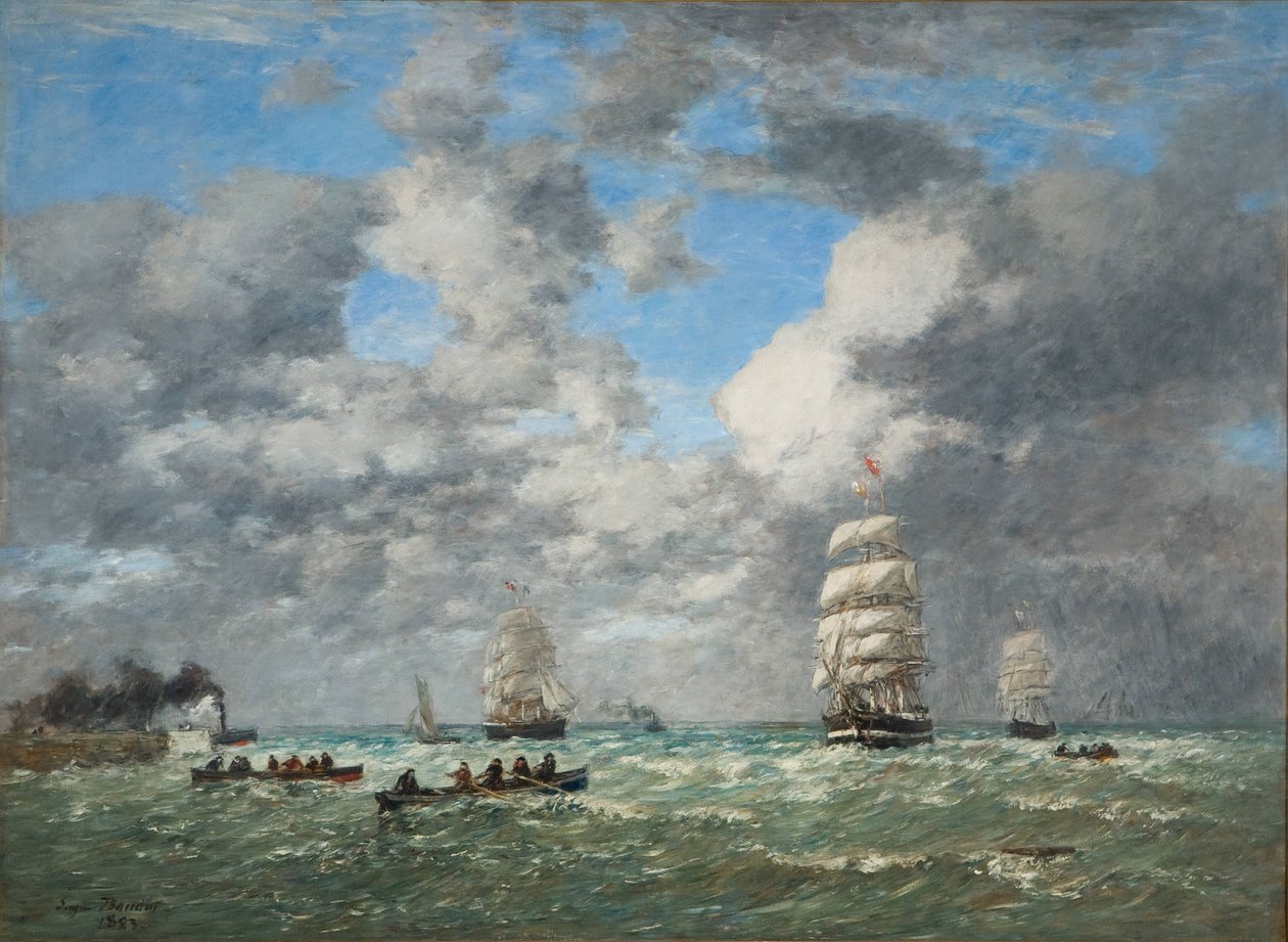 离开勒阿弗尔港/航运 (Le Havre, sortie du port) 作者 尤金·路易斯·布丁