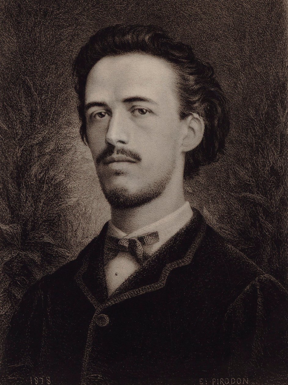 作曲家本杰明-戈达尔1849-1895年的画像，1878年。 作者 尤金·路易斯·皮罗东