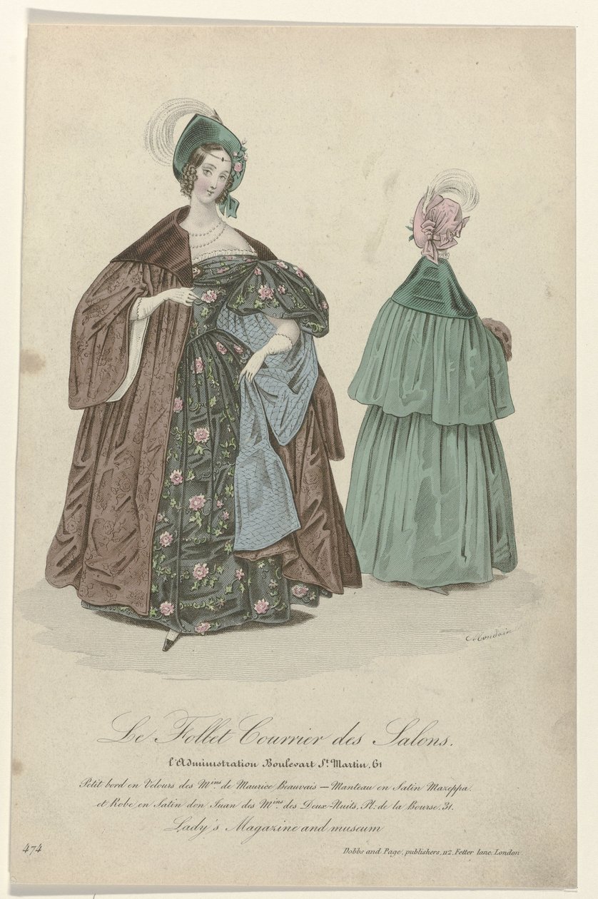 Le Follet Courrier des Salons》，女士杂志和博物馆，1835-1836 年，第 474 期：天鹅绒小饰品 (...) 作者 尤金·蒙丹