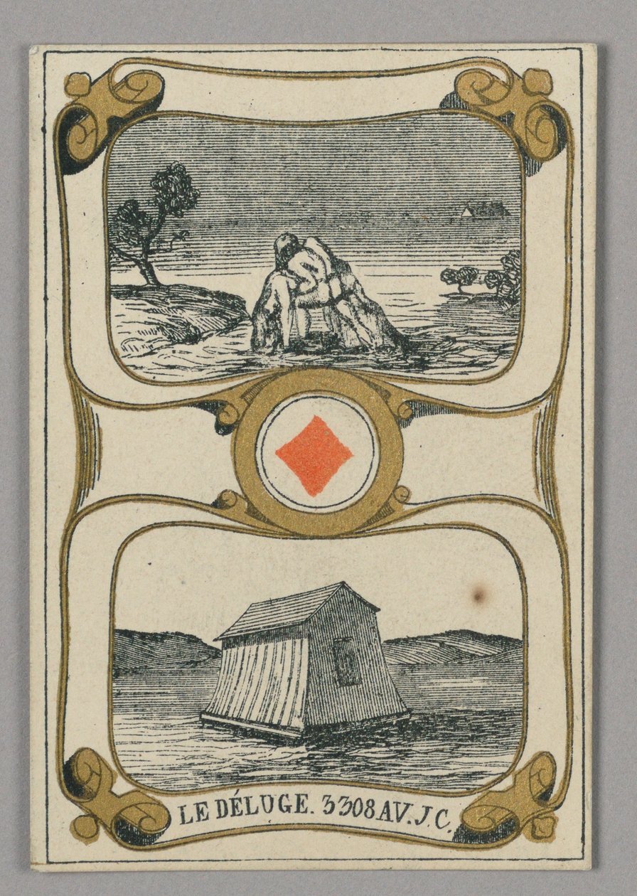 洪水，"Cartes héroïques "或 "Des grands hommes "套装中的扑克牌 作者 尤金·莫罗
