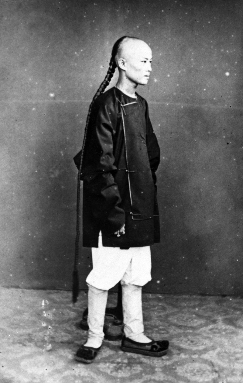 中国仆人，1870年代 作者 欧洲摄影师