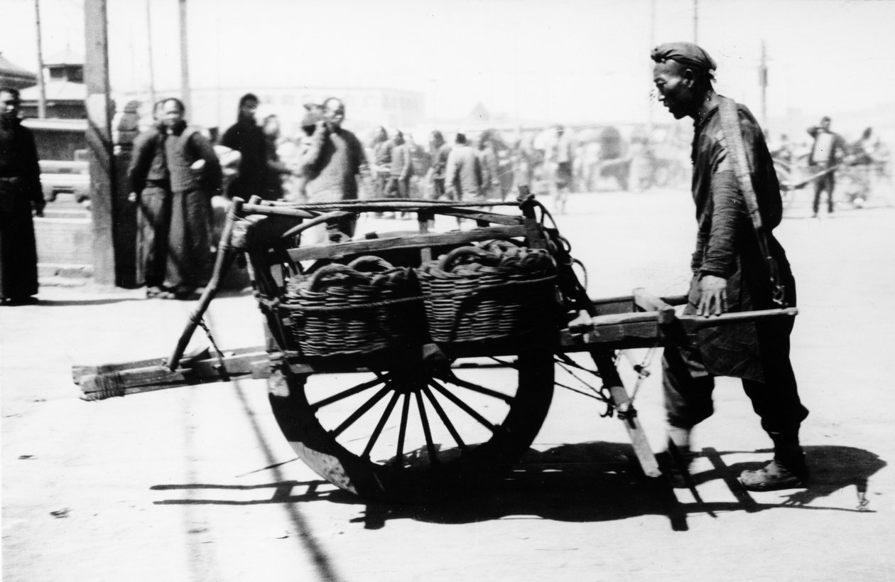 中国独轮车，1870-90 作者 欧洲摄影师