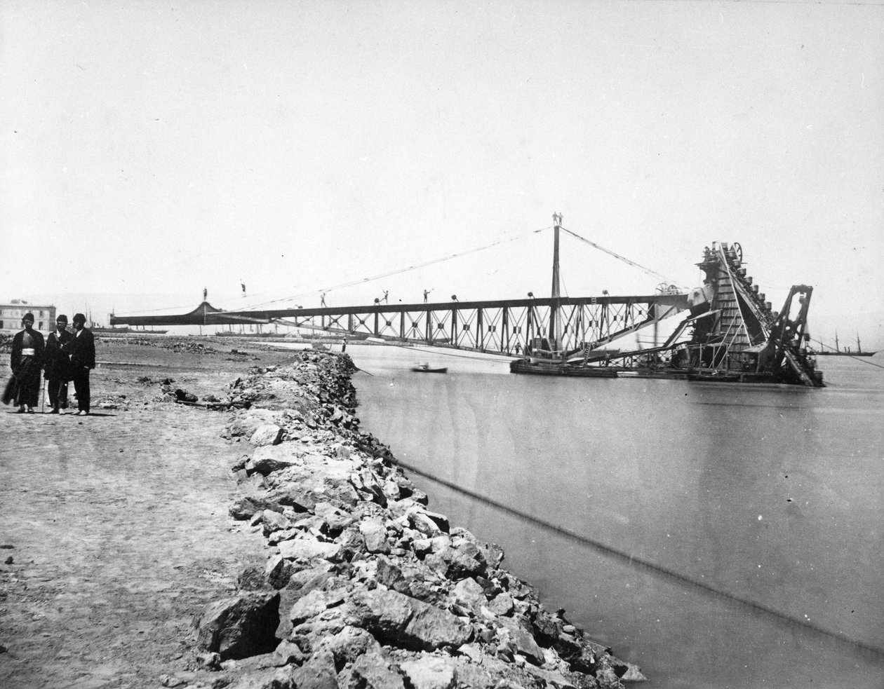疏浚苏伊士运河，1870年代 作者 欧洲摄影师