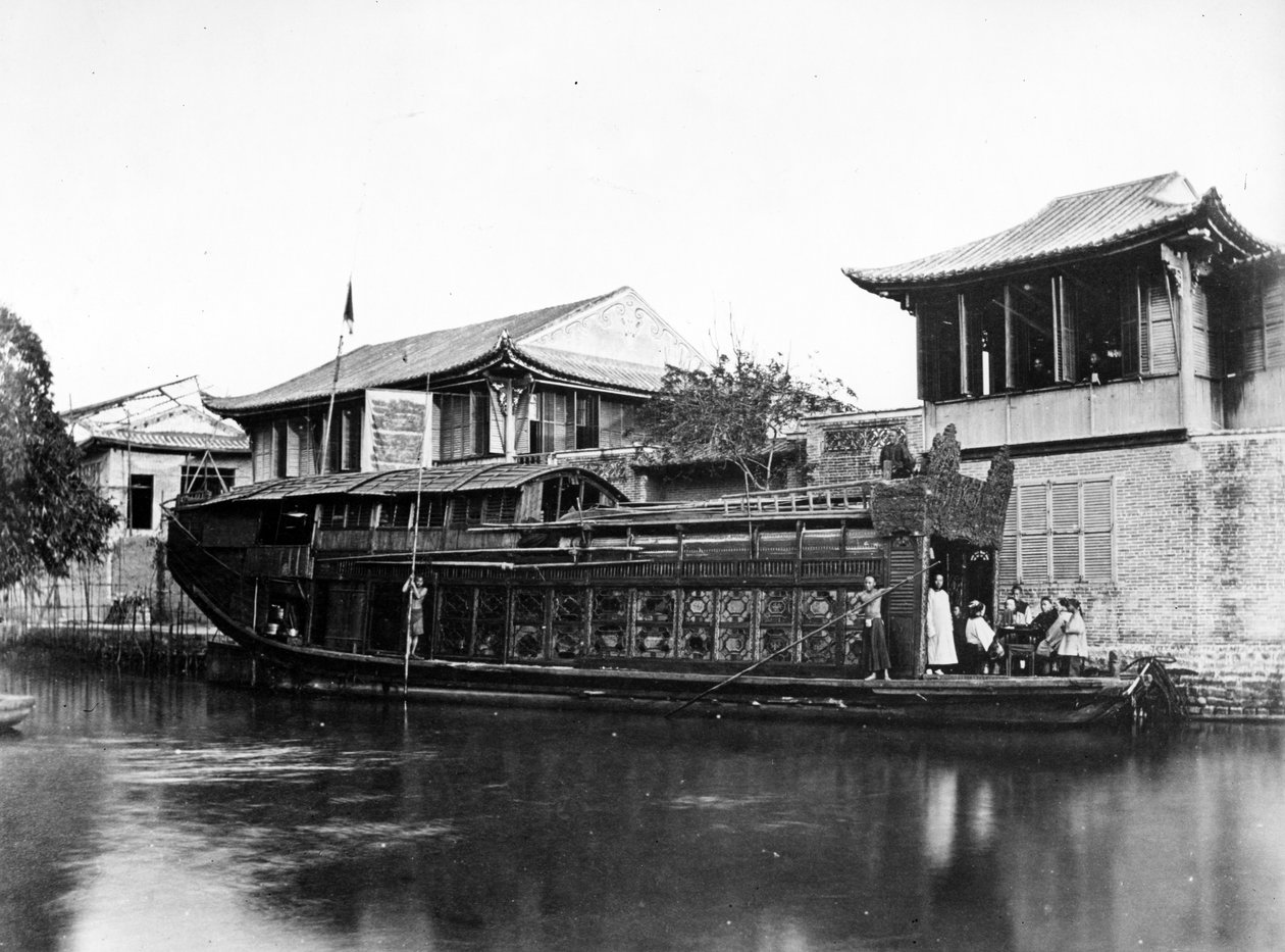 花船，广州，1880年代 作者 欧洲摄影师