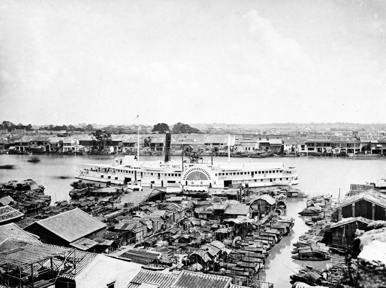 广州登陆广场的金山，1870年 作者 欧洲摄影师