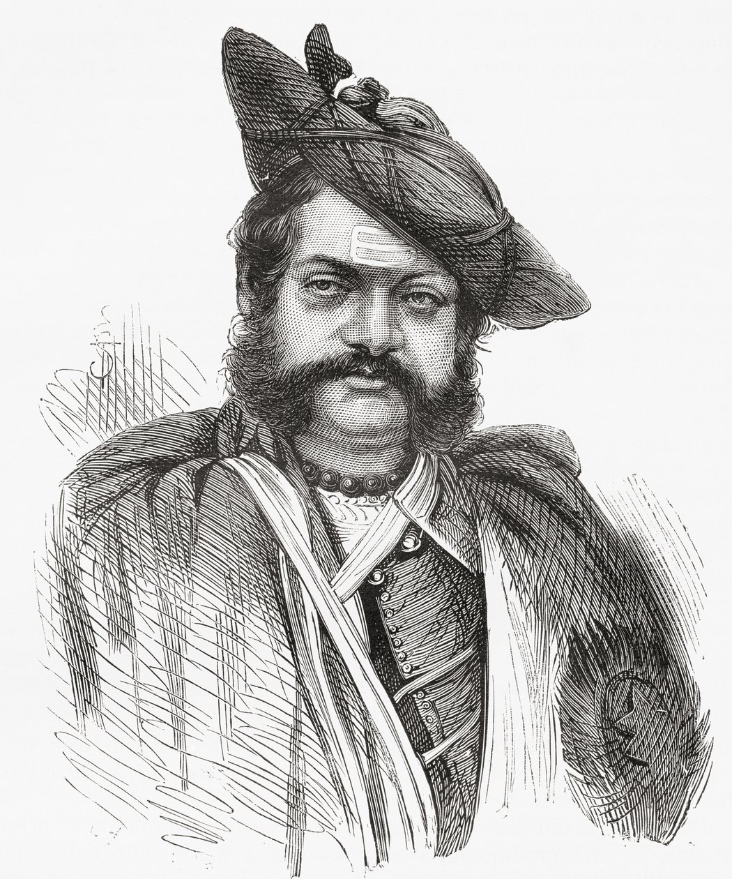 Jayajirao Scindia，Gwalior的Maharajah，来自&39;El Mundo en la Mano&39;的插图，出版于1878年 作者 欧洲学校