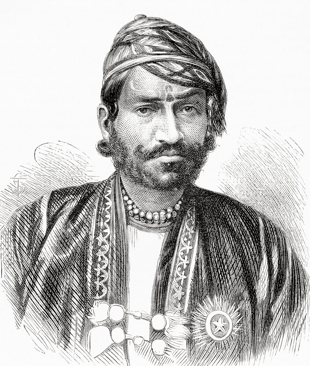 Maharajah Sawai Ram Singh II，斋浦尔的Maharajah，来自&39;El Mundo en la mano&39;，1878年出版 作者 欧洲学校