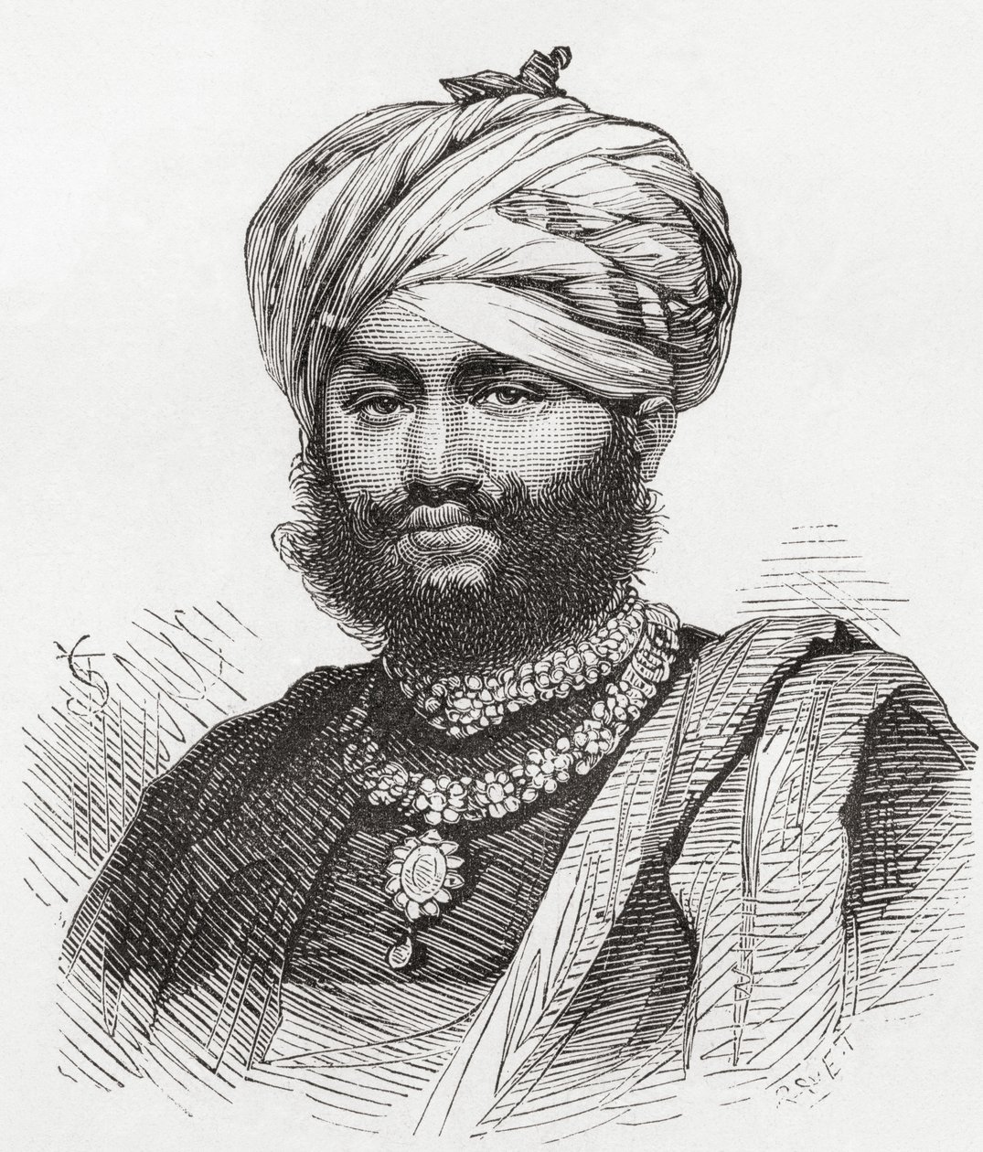 Maharao Pragmalji II，1878年出版的“手中的世界”的插图 作者 欧洲学校