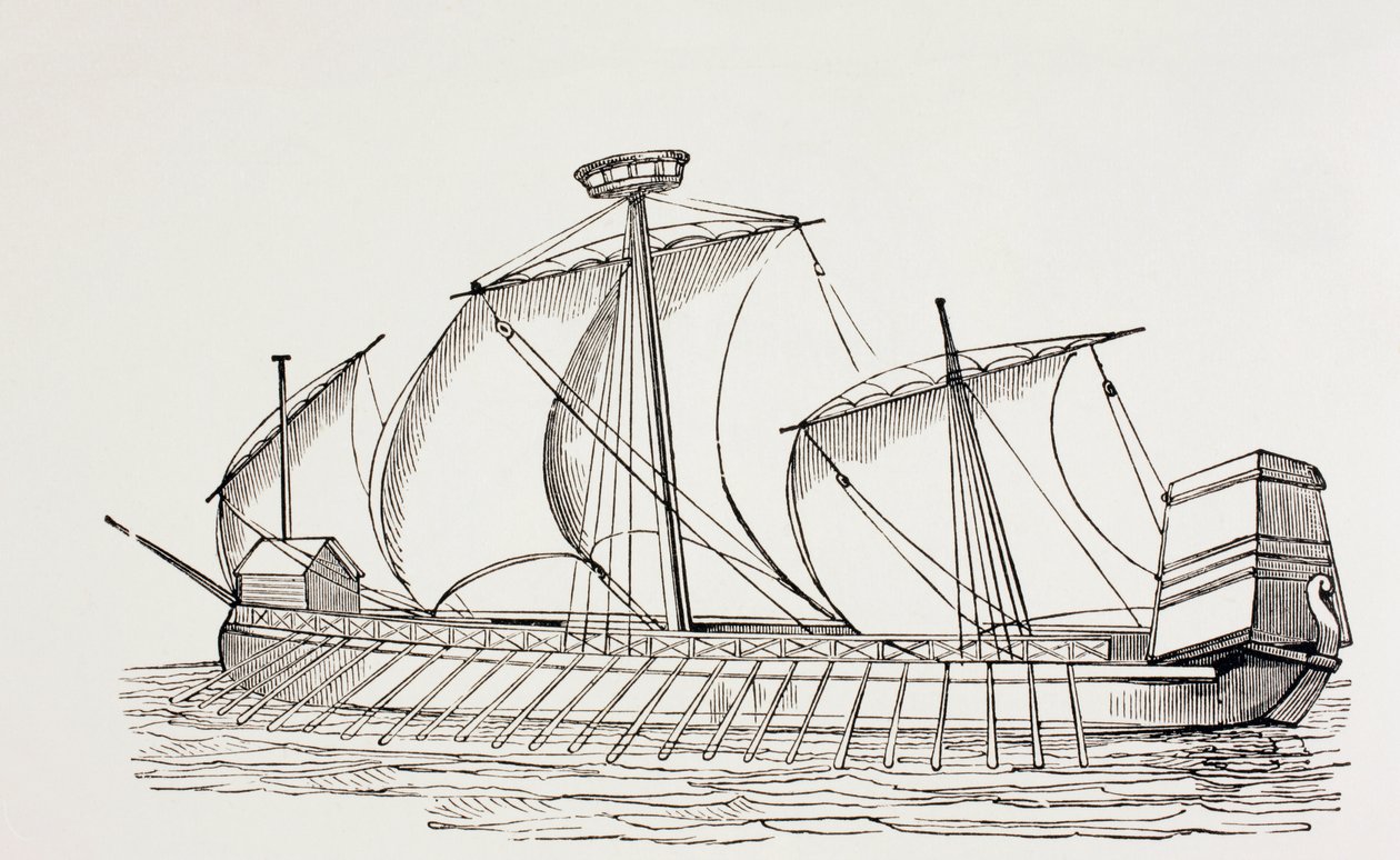 十六世纪三桅帆船与方帆，1880年 作者 欧洲学校