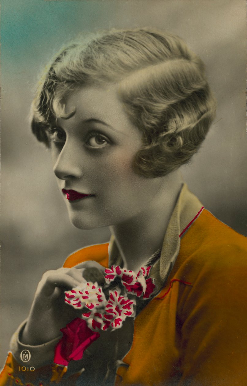 妇女和花束（彩色照片） 作者 欧洲摄影师