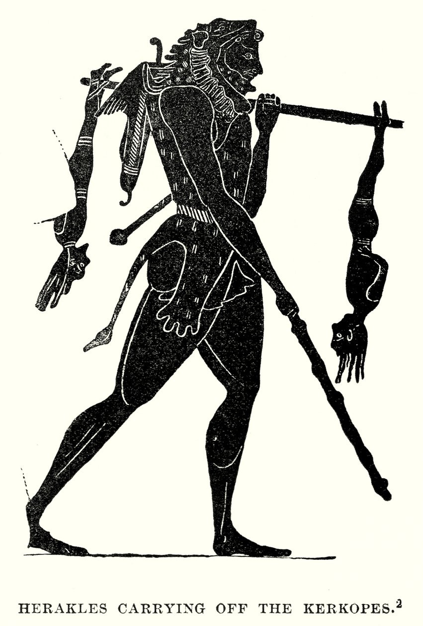 赫拉克勒斯带走克尔科普斯（雕刻） 作者 欧洲学校
