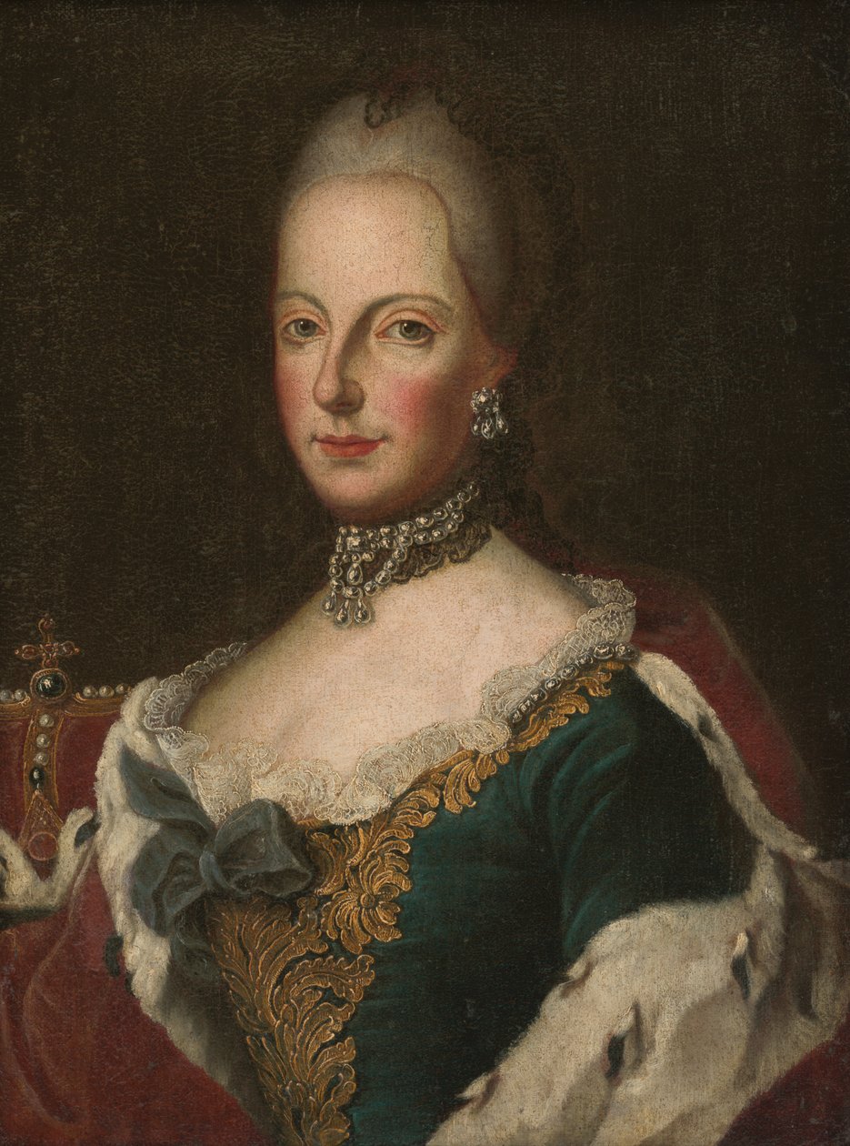 玛丽亚·特蕾莎（Maria Theresa），约1750年（布面油画） 作者 欧洲学校