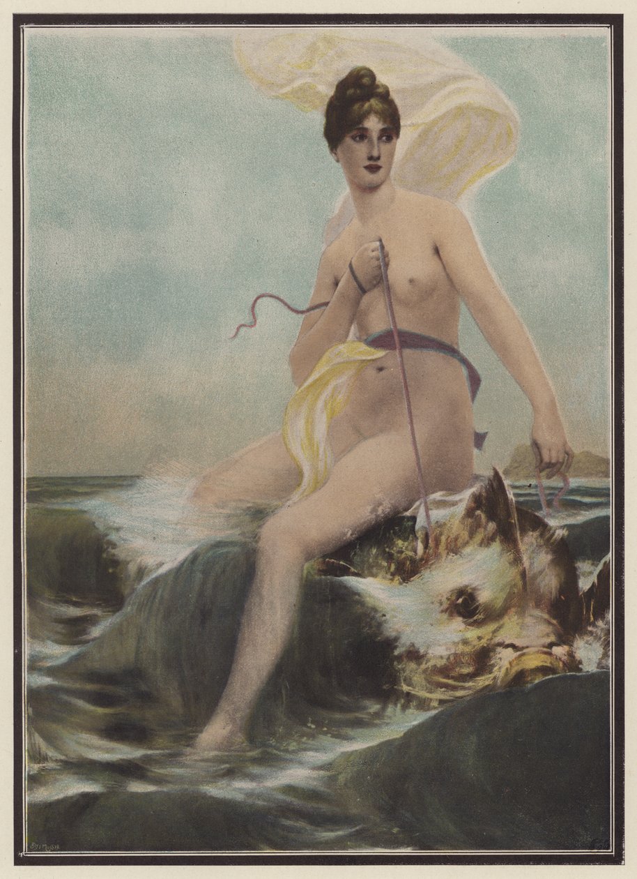 忒提斯（希腊神话中的海仙女）（彩色石版画 作者 欧洲学校