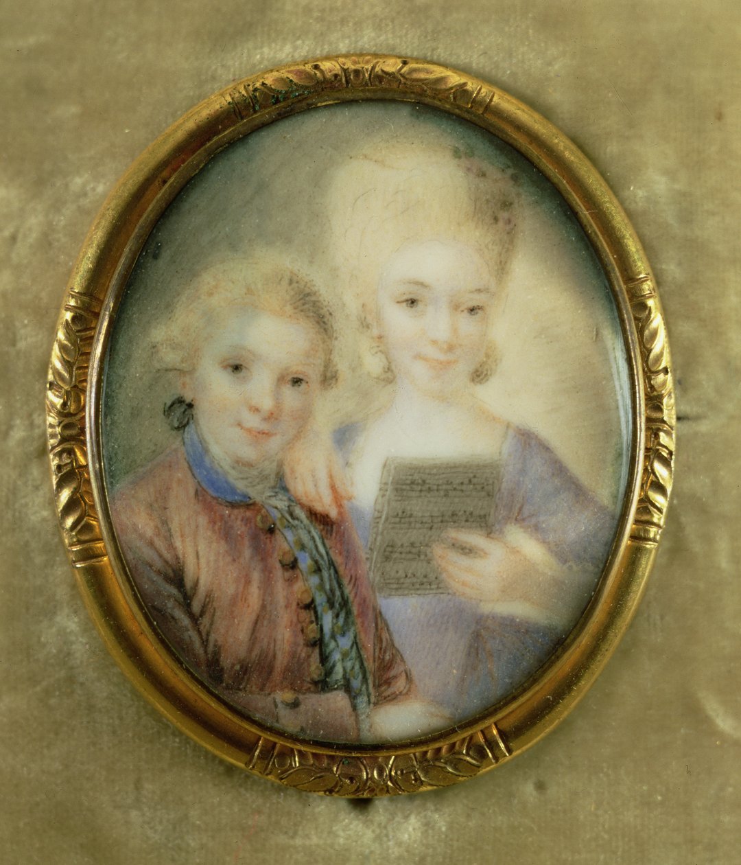 Wolfgang Amadeus Mozart（1756-91）和他的妹妹Maria-Anna，名为&39;Nannerl&39;（1751-1829） 作者 尤西比乌斯·约翰·阿尔芬