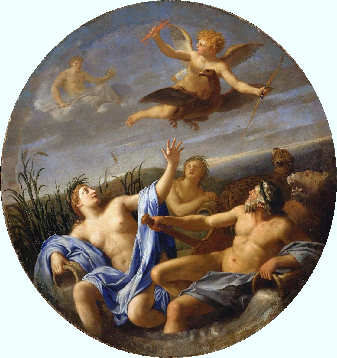 丘比特的生活 - 丘比特偷走了朱庇特的雷声 作者 Eustache Le Sueur