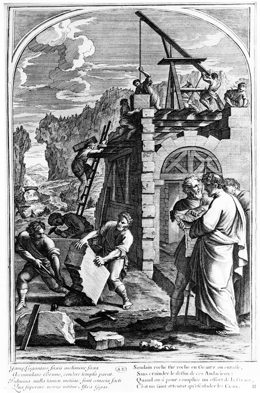 建造Grande Chartreuse，来自&39;圣布鲁诺的生活&39;，由Francois Chauveau制作 作者 Eustache Le Sueur