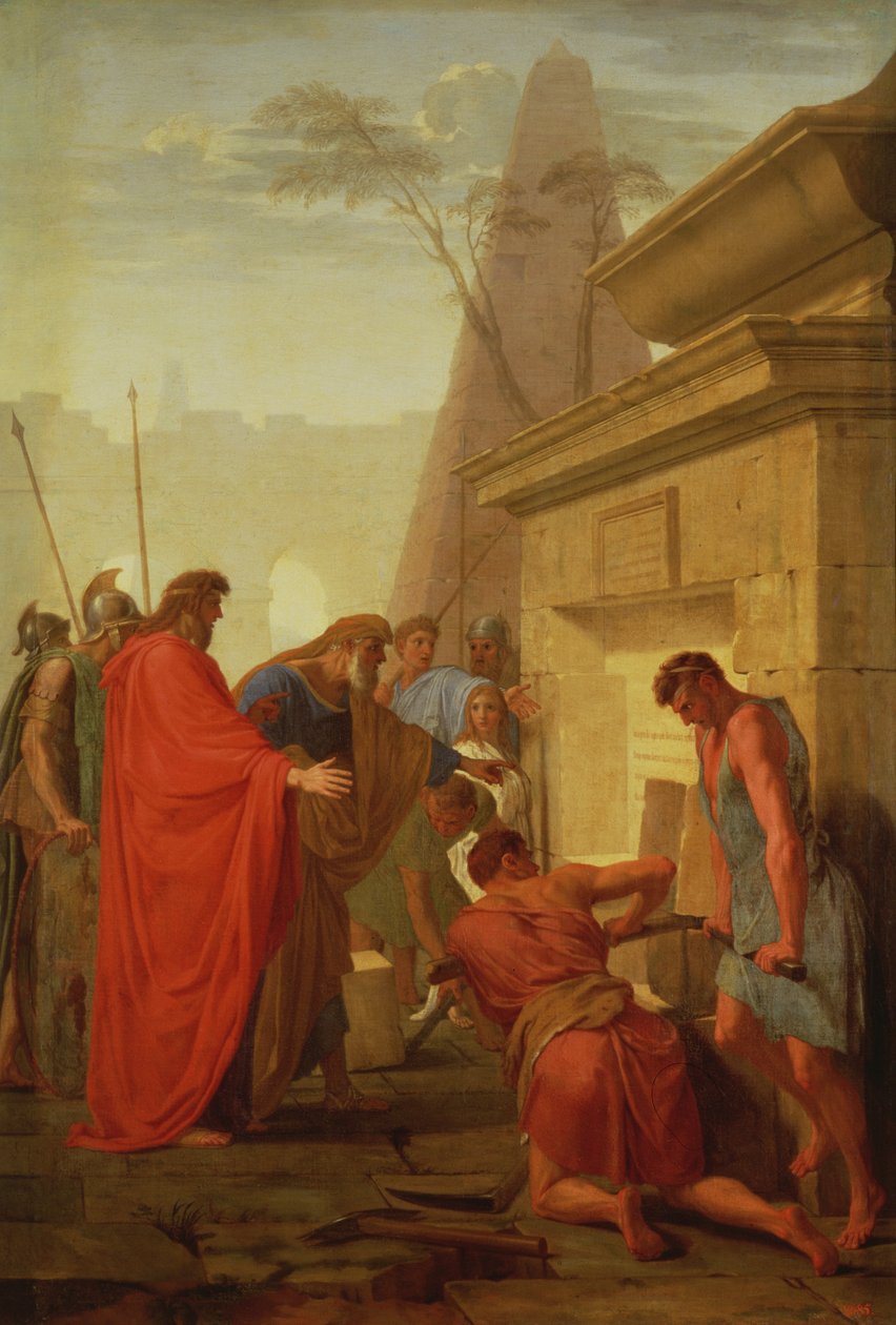 大流士·海斯塔斯佩斯（Darius Hystaspes）于1649年为尼托克里斯（Nitocris）墓揭幕 作者 Eustache Le Sueur