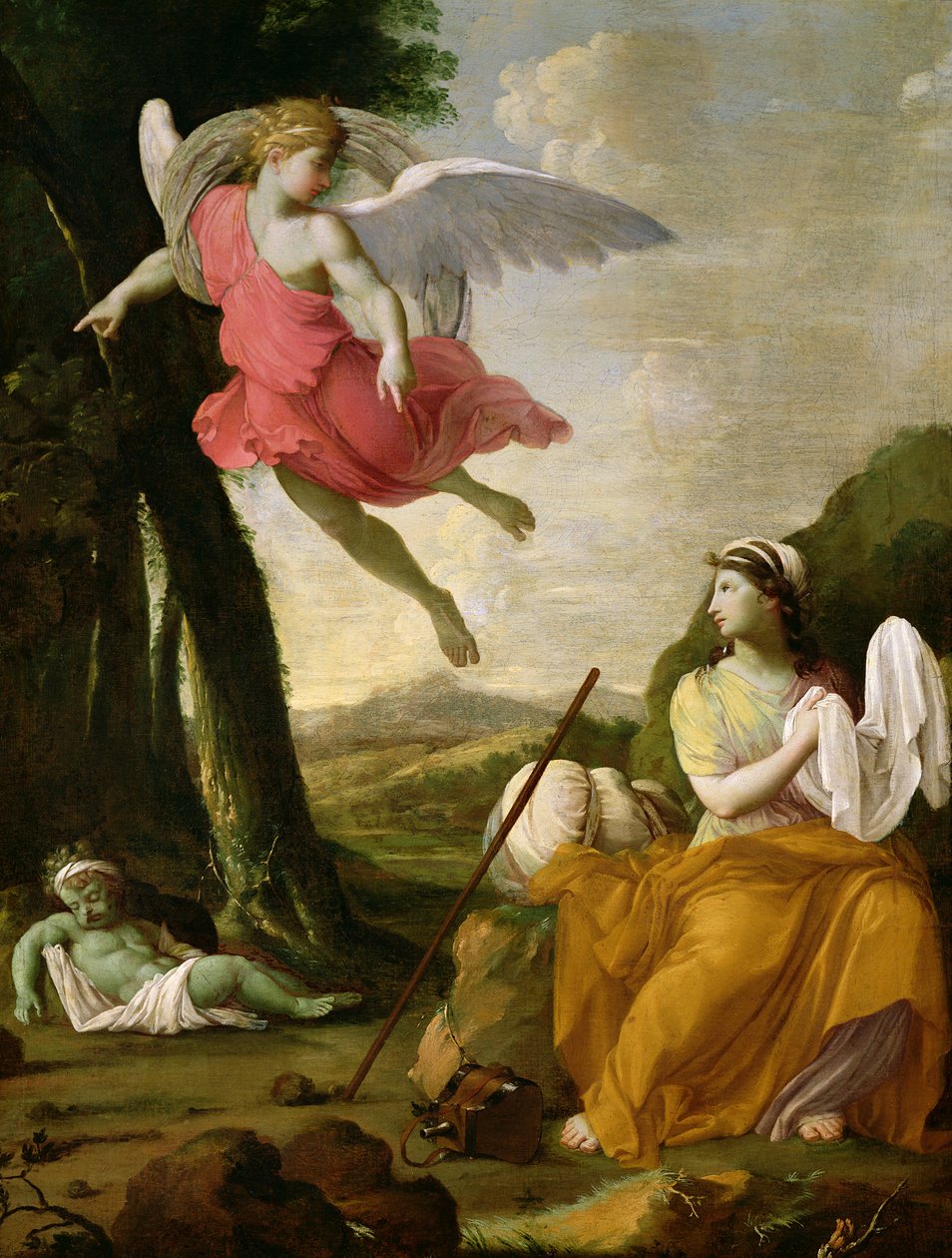 夏甲和以实玛利被天使救出，c.1648 作者 Eustache Le Sueur