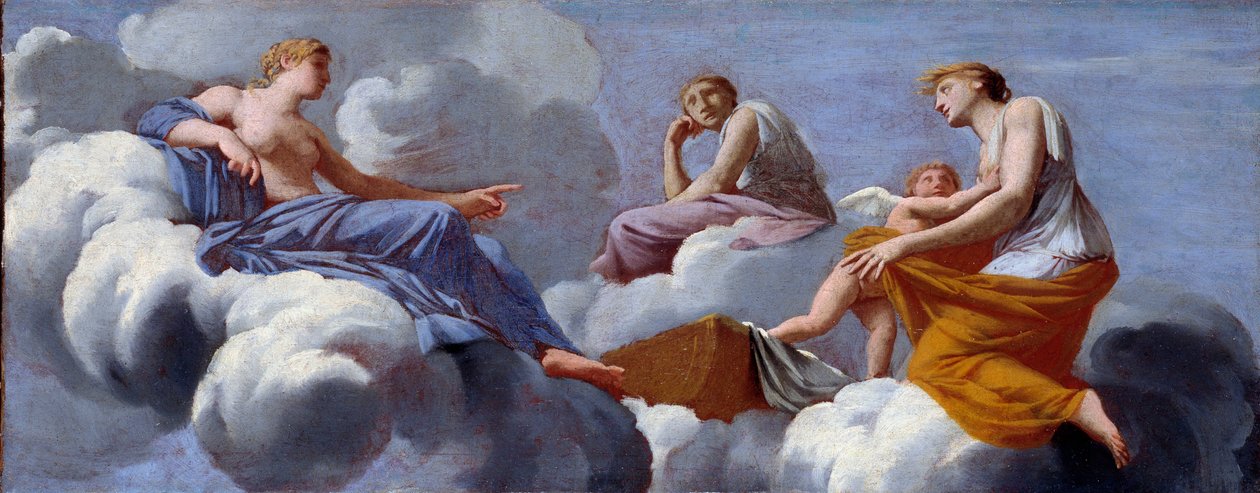 她母亲的爱责备躲在谷神星的怀抱中 作者 Eustache Le Sueur