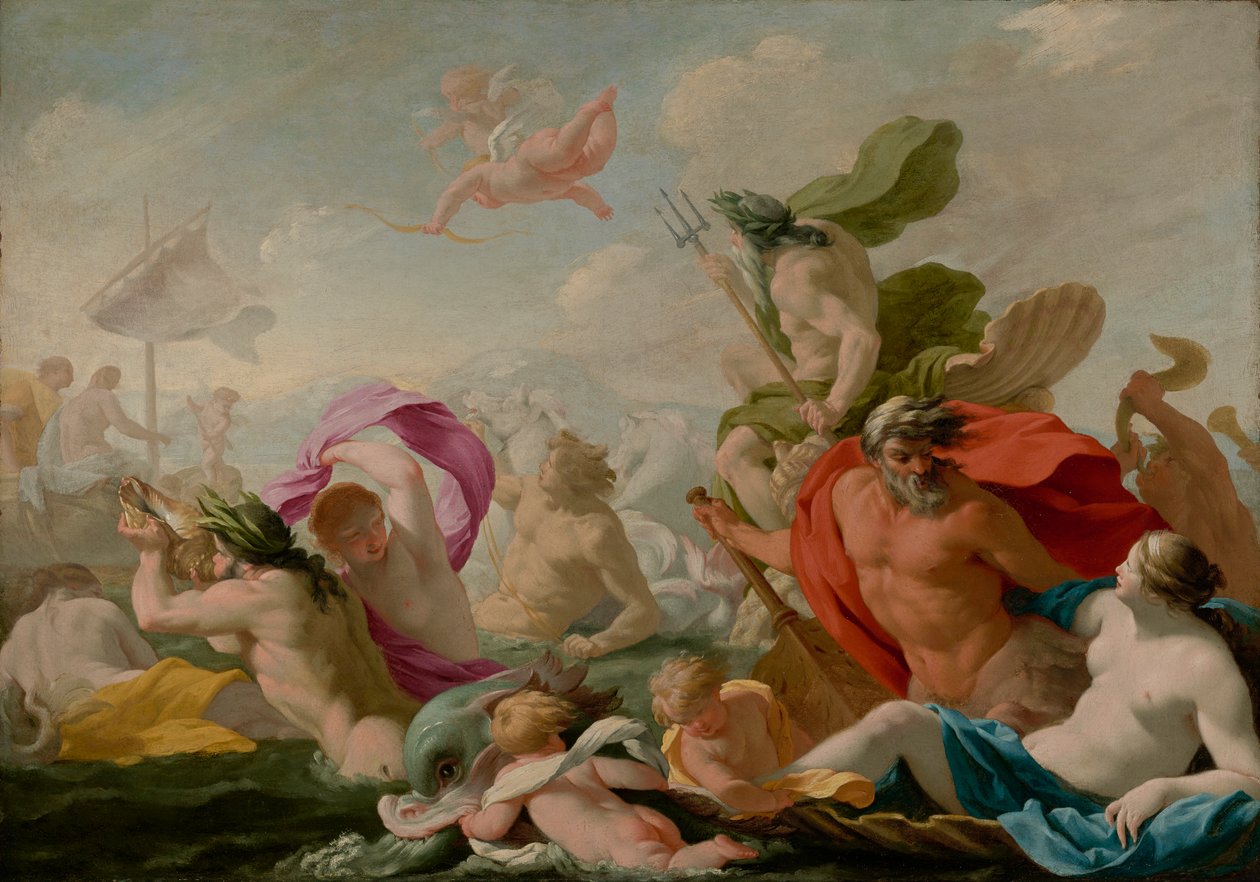 海洋之神向爱致敬，c.1636-8 作者 Eustache Le Sueur