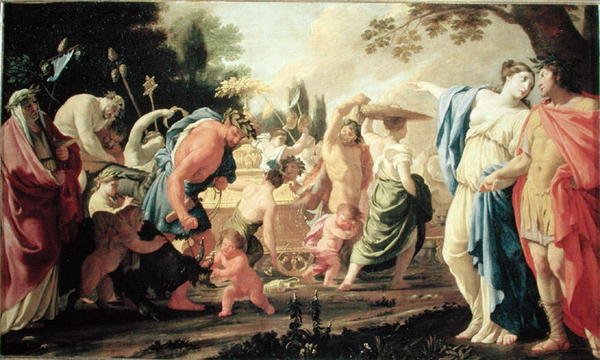 Poliphilus在巴克斯的胜利，1637-38 作者 Eustache Le Sueur