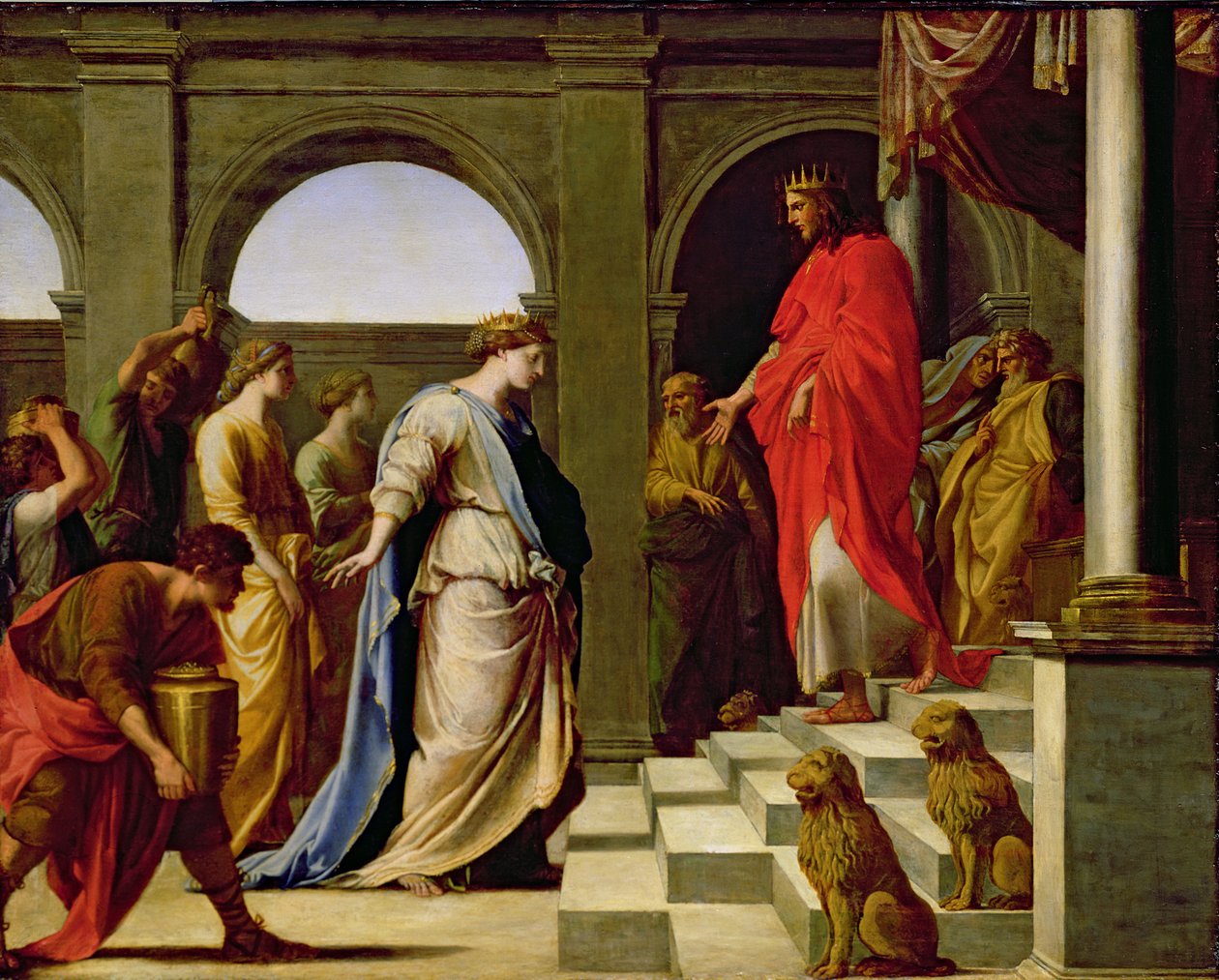 所罗门和示巴女王，1650年 作者 Eustache Le Sueur