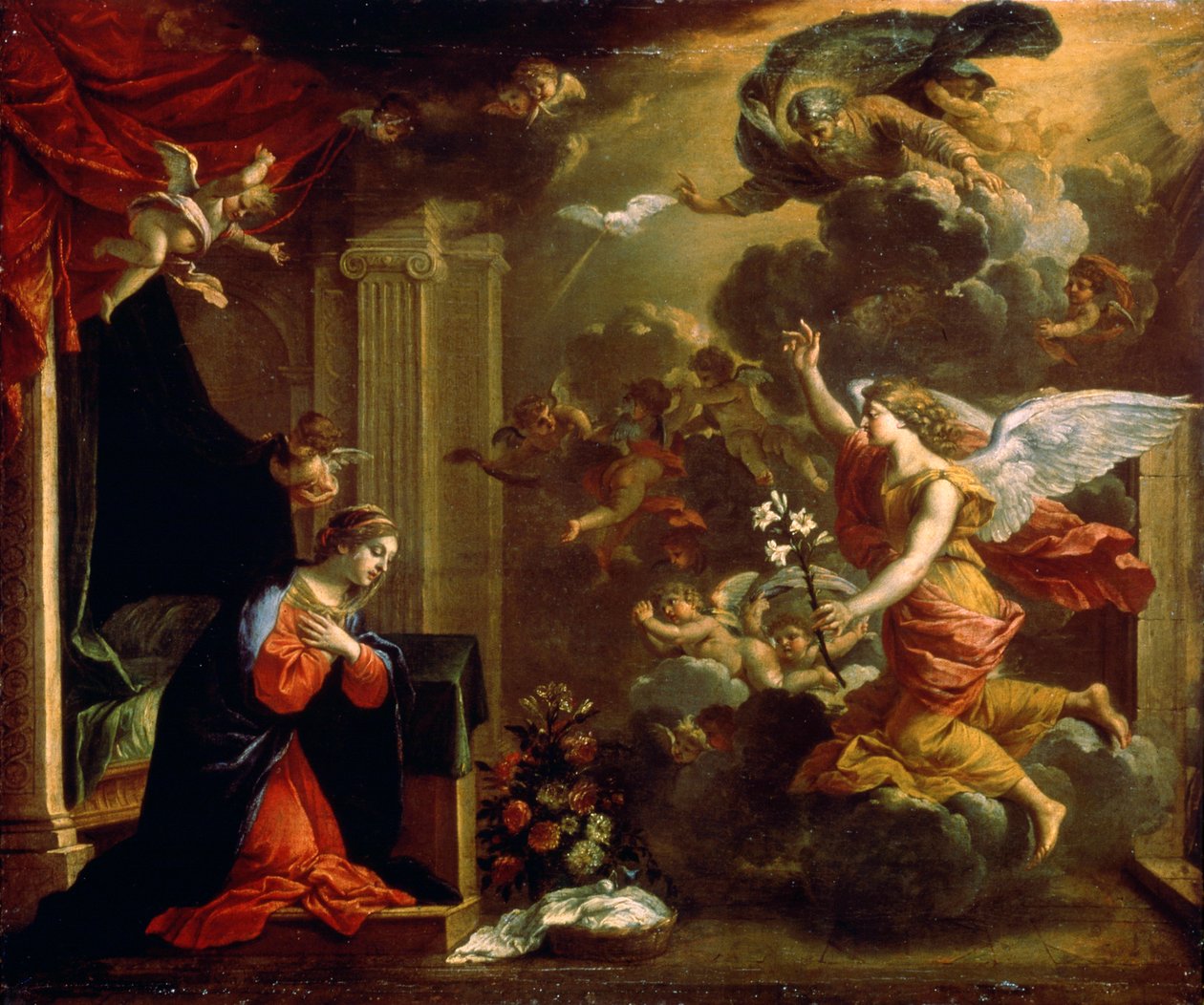 天使报喜，十七世纪。 作者 Eustache Le Sueur