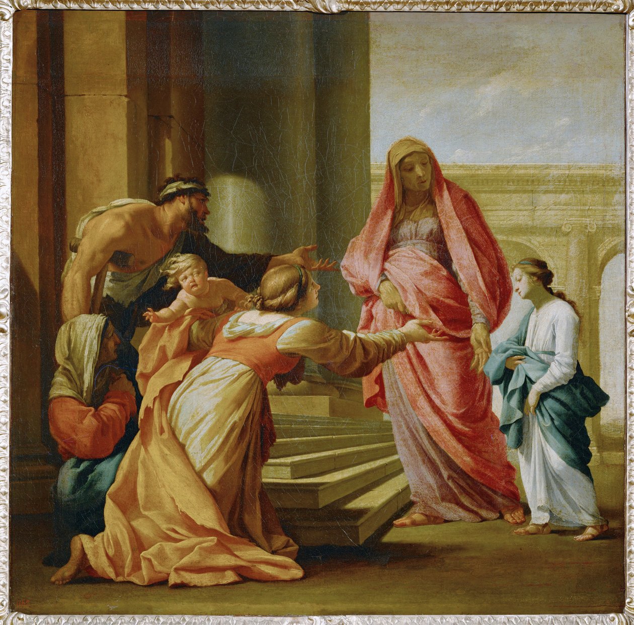 圣母玛利亚被带到神庙（布面油画） 作者 Eustache Le Sueur