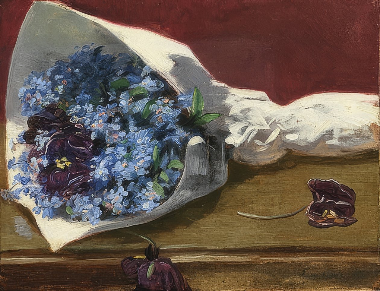 Blumenstrauß（鲜花花束）。 1874年 作者 伊娃·冈萨雷斯（EvaGonzalès）
