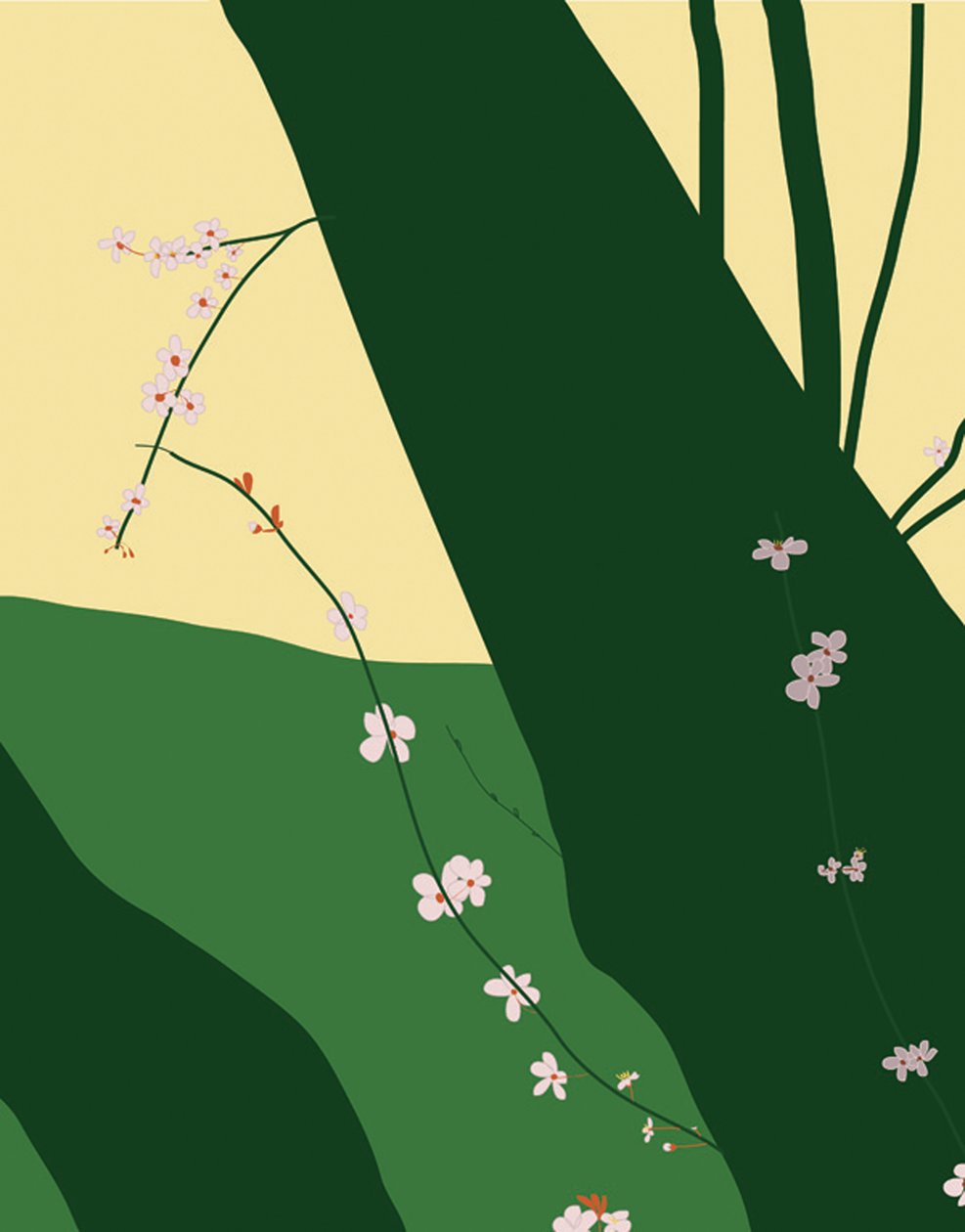 樱花，2015 年（用 Apple 铅笔在 iPad 上手绘） 作者 埃文·斯克拉