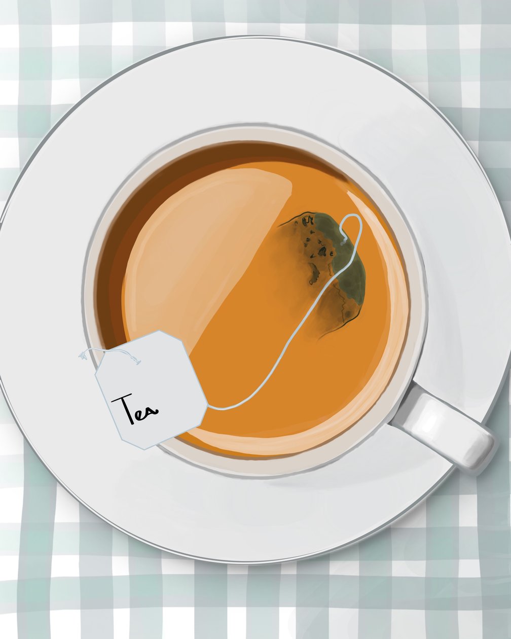 一杯茶，布鲁克林（数字艺术） 作者 埃文·斯克拉