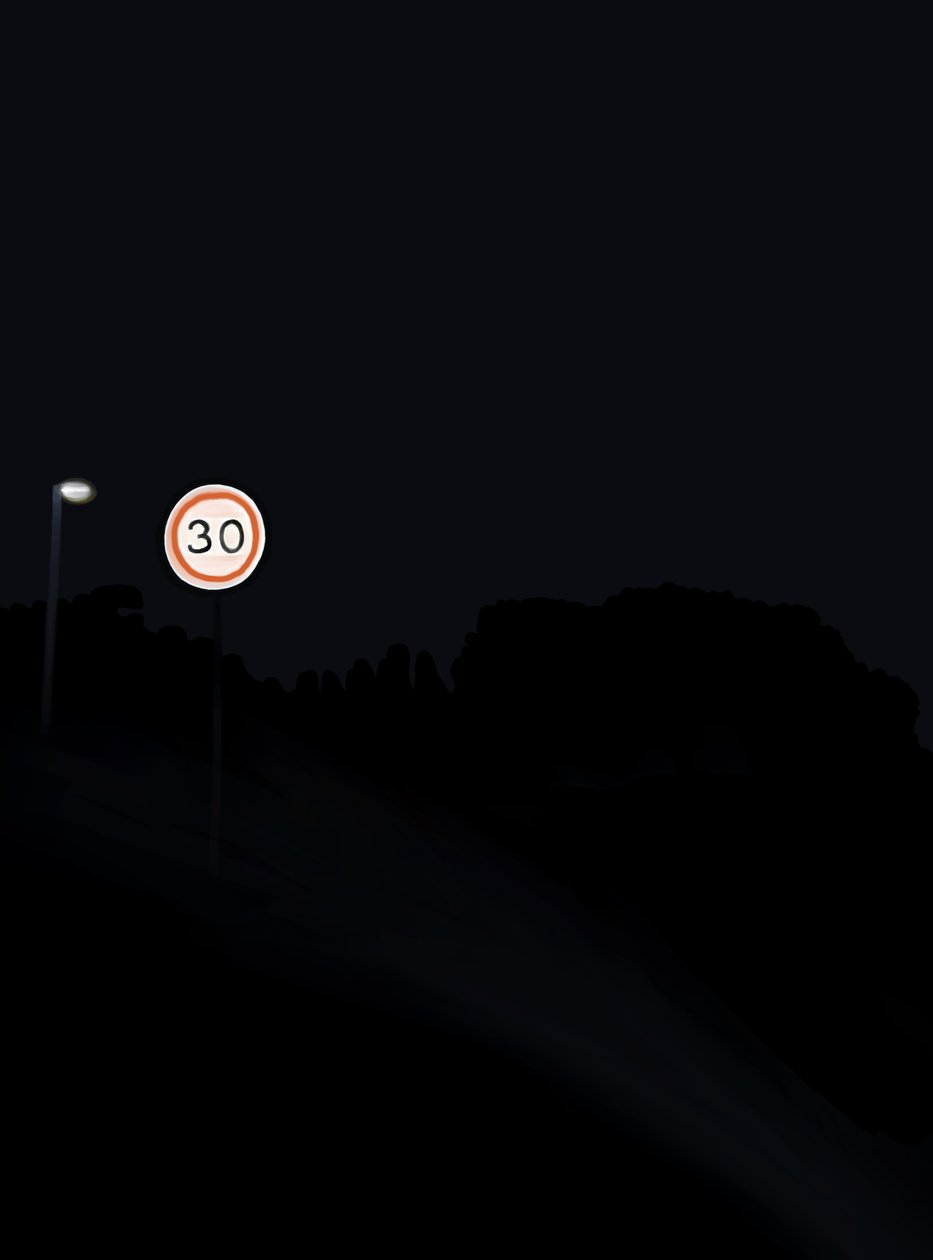 夜间行驶的道路 # 1 布鲁克林（数字艺术） 作者 埃文·斯克拉