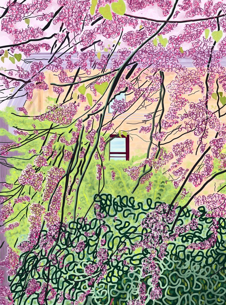 春天的树木和公寓楼，Prospekt 公园（数字艺术） 作者 埃文·斯克拉