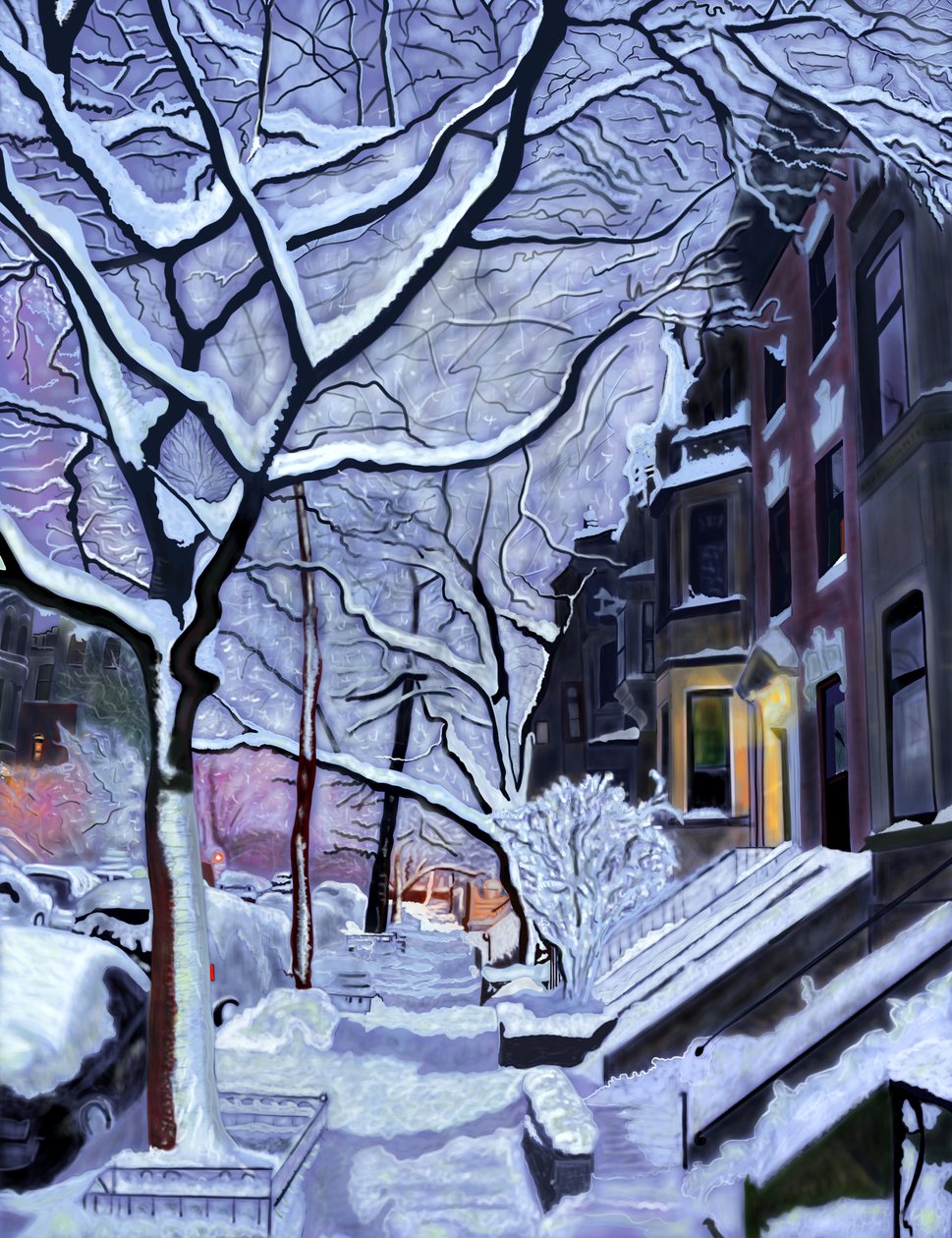 湿雪，第一道曙光，布鲁克林（数字艺术） 作者 埃文·斯克拉
