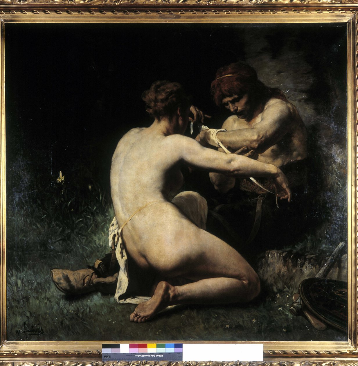 高卢人受伤了（布面油画） 作者 Evariste Vital Luminais