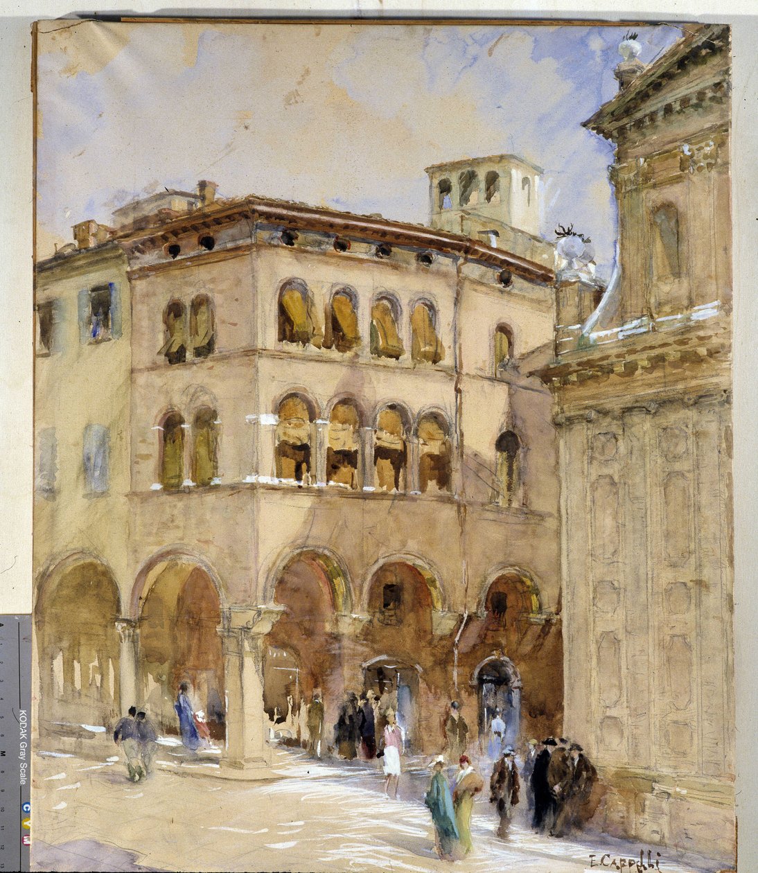 莫德内景，20 世纪（布面油画） 作者 Evaristo Cappelli