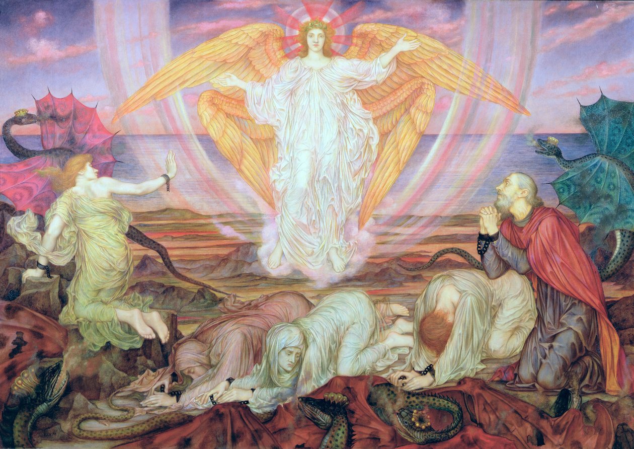 死亡之龙，1914年 作者 伊夫林·德·摩根（Evelyn De Morgan）
