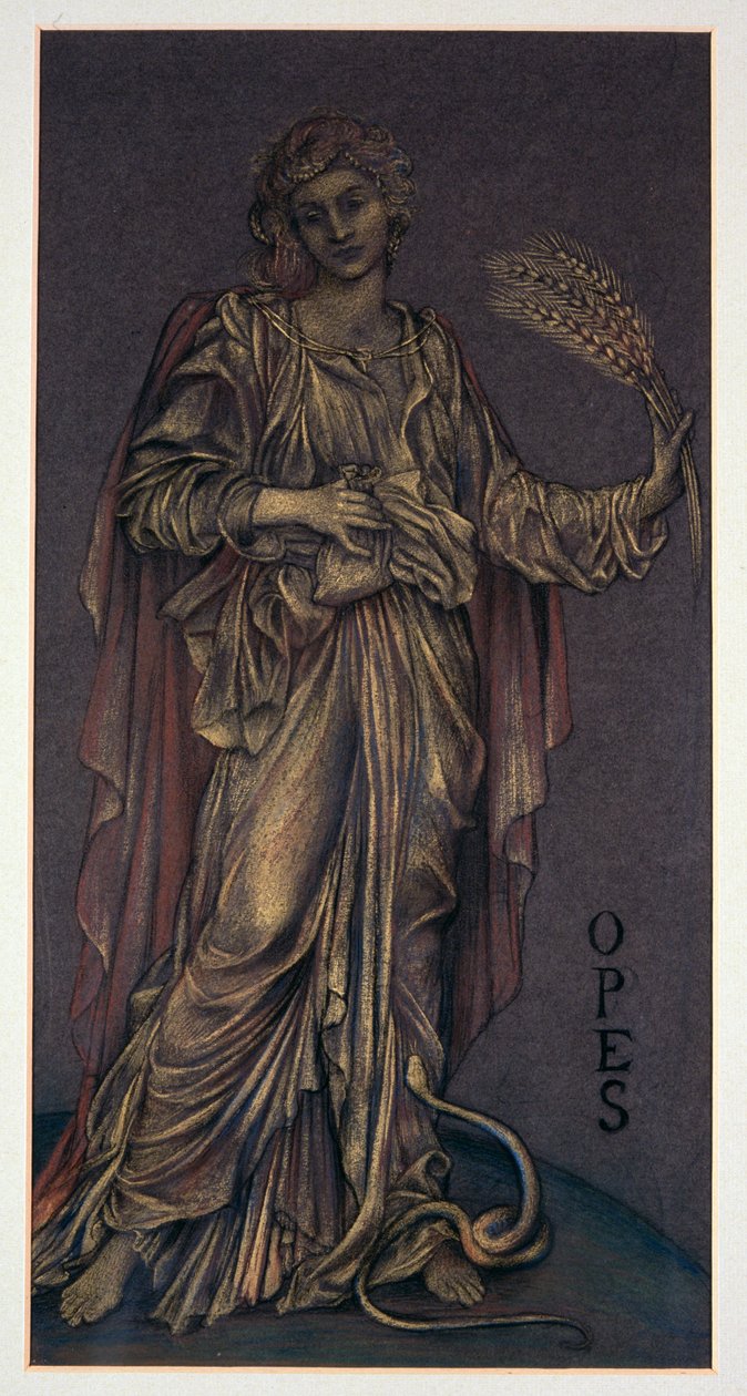 Opes的完成研究（粉笔） 作者 伊夫林·德·摩根（Evelyn De Morgan）